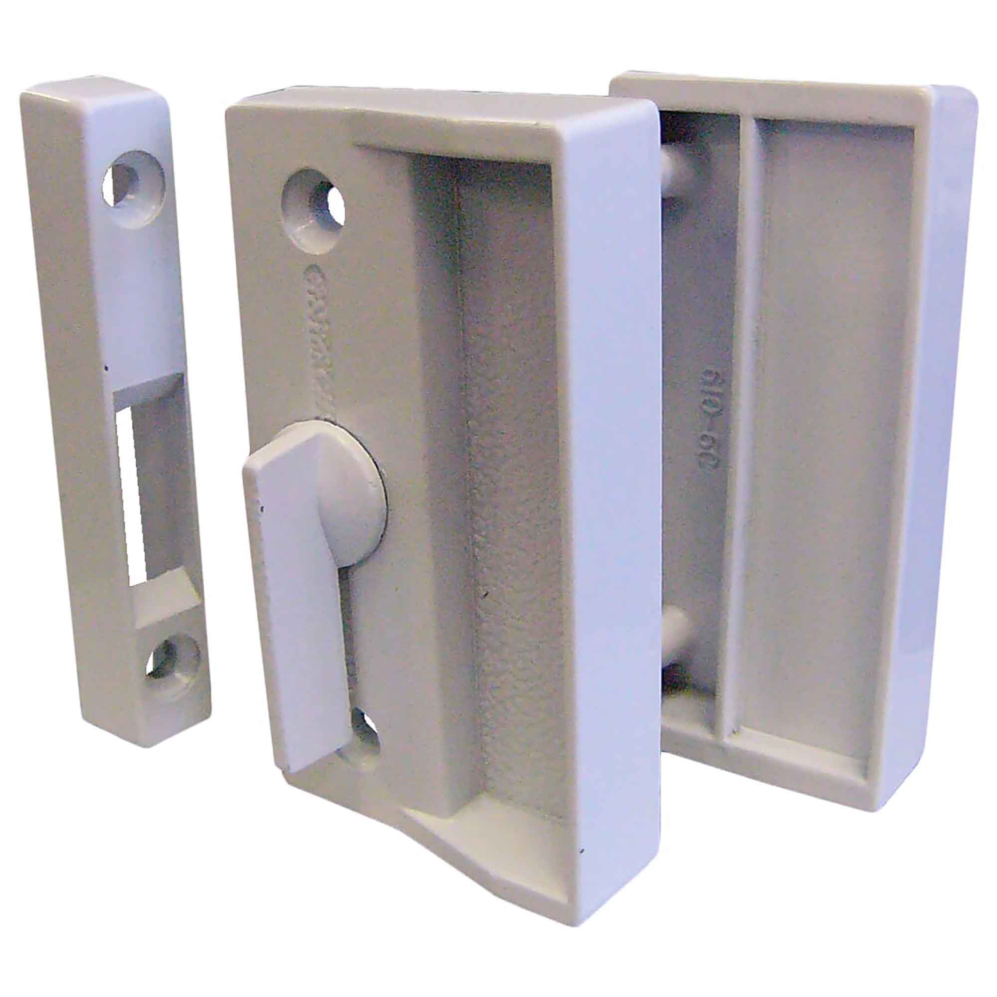 Ensemble de verrouillage pour porte moustiquaire, blanc