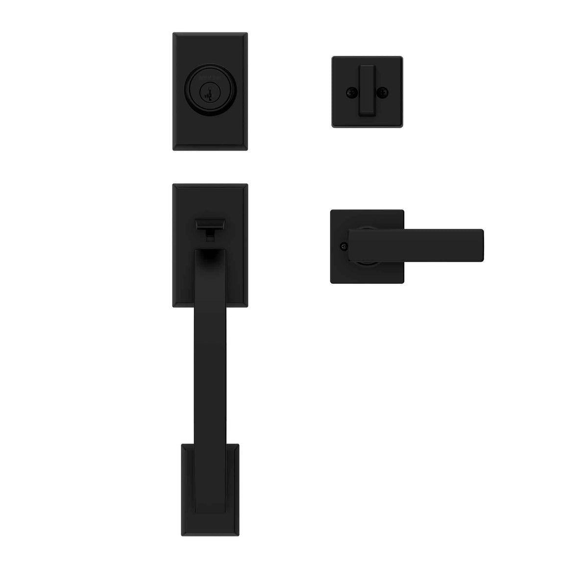 Clenche d’entrée Tavaris avec levier Breton et SmartKey, noir mat