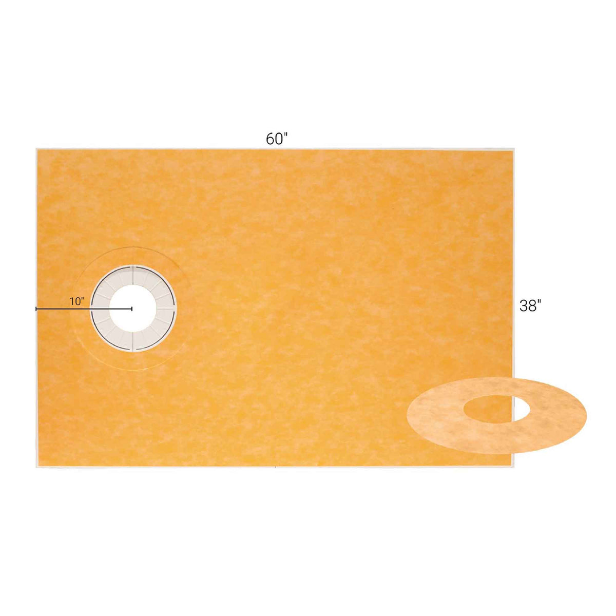 Base de douche préfabriquée en pente et décentrée Kerdi-Shower-Tray, 38&quot; x 60&quot;