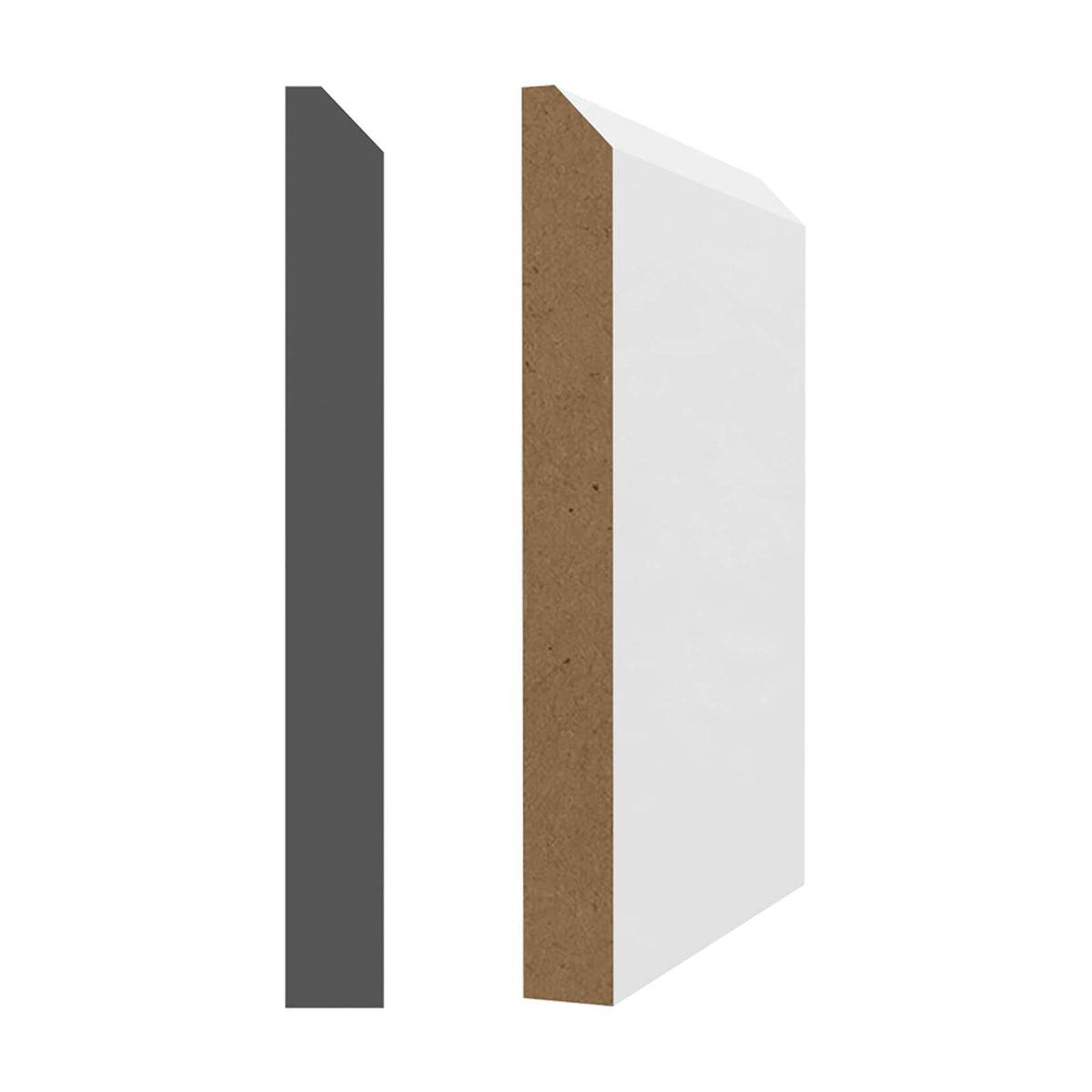 Plinthe en MDF avec apprêt blanc 5/8&#39;&#39; x 5-1/2&#39;&#39; x 16&#39; 