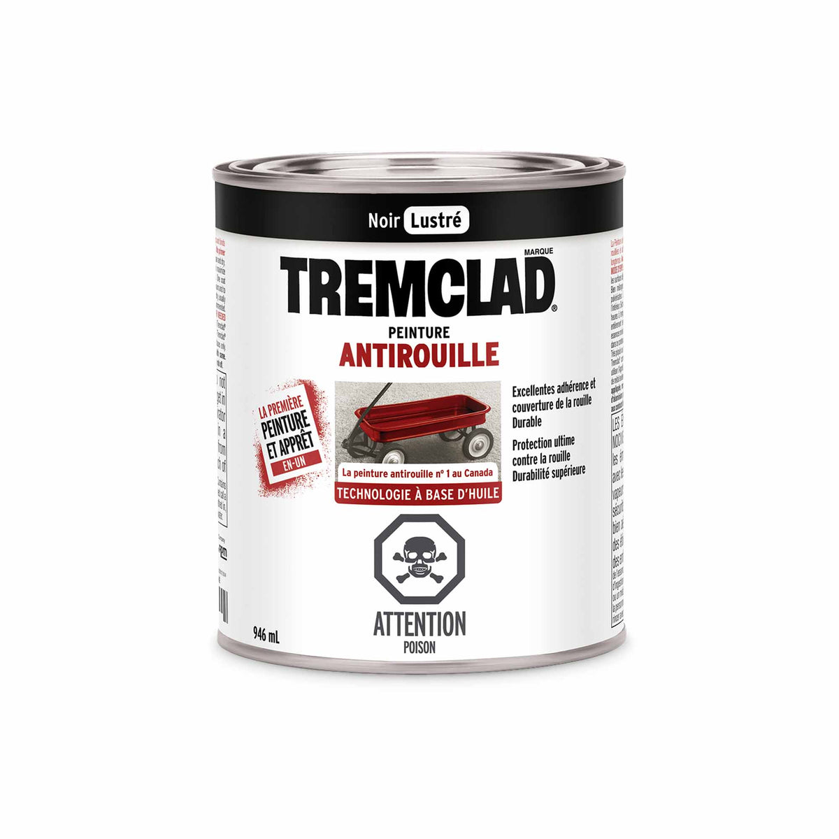 Tremclad peinture antirouille à base d&#39;huile noir lustré, 946 ml