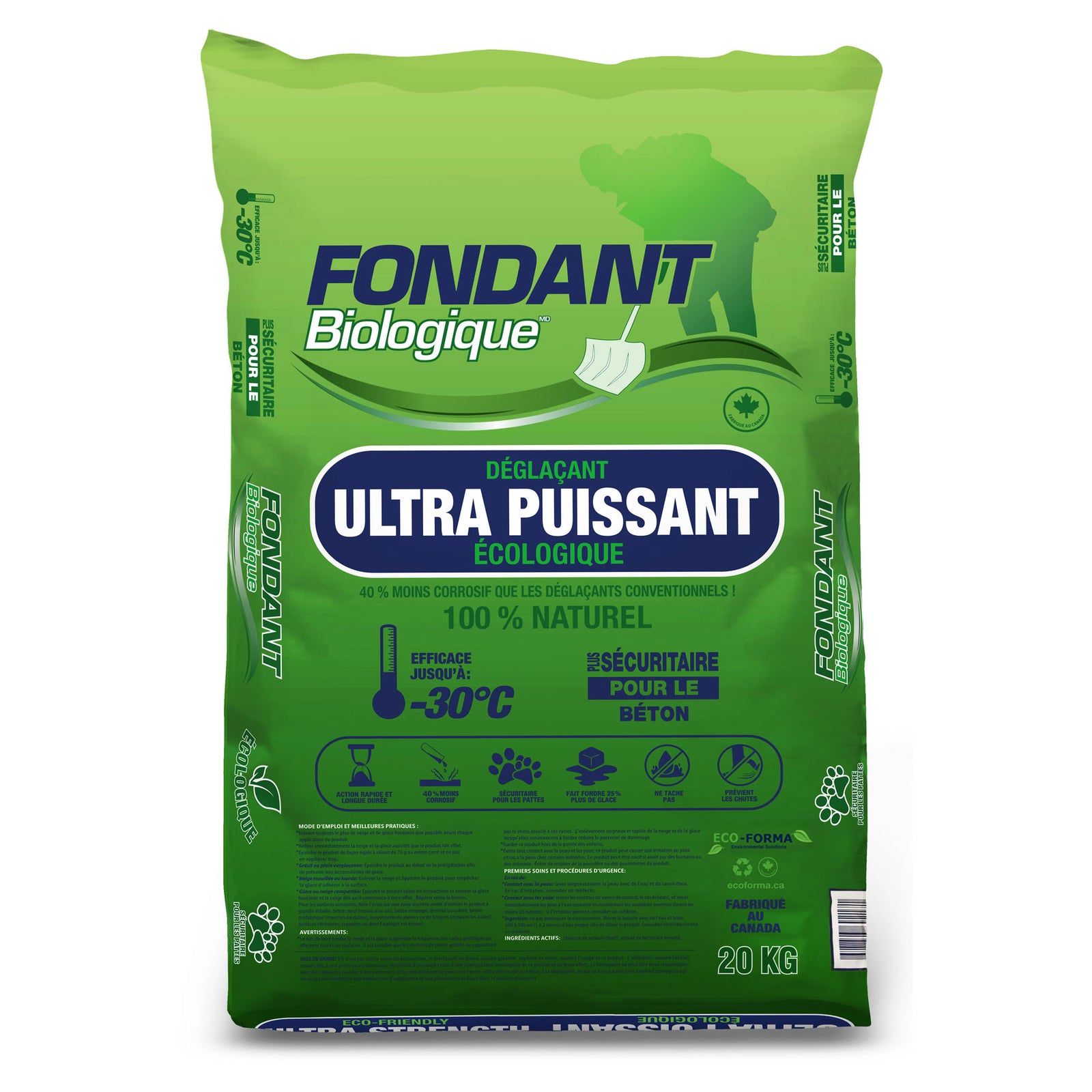 Déglaçant écologique ultra puissant, 20 kg 
