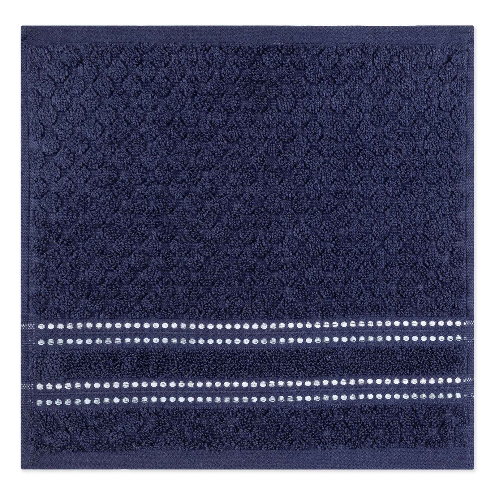 Débarbouillette de la collection Terry Ambiance en bleu marine, 12" x 12"