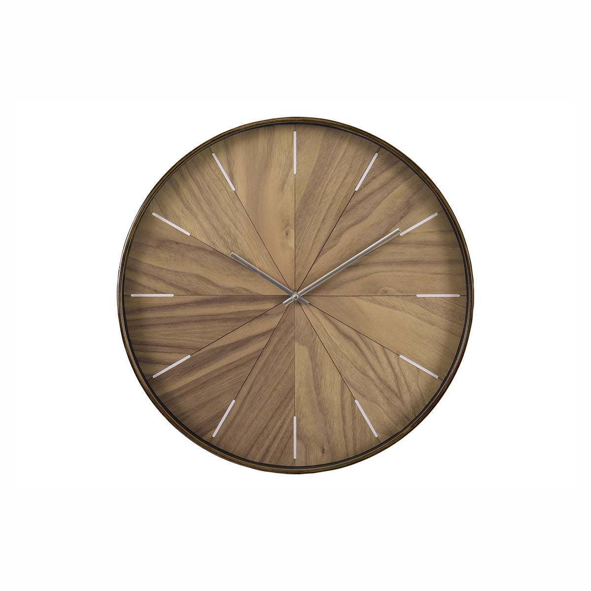 Horloge murale moderne d'aspect bois, 20"