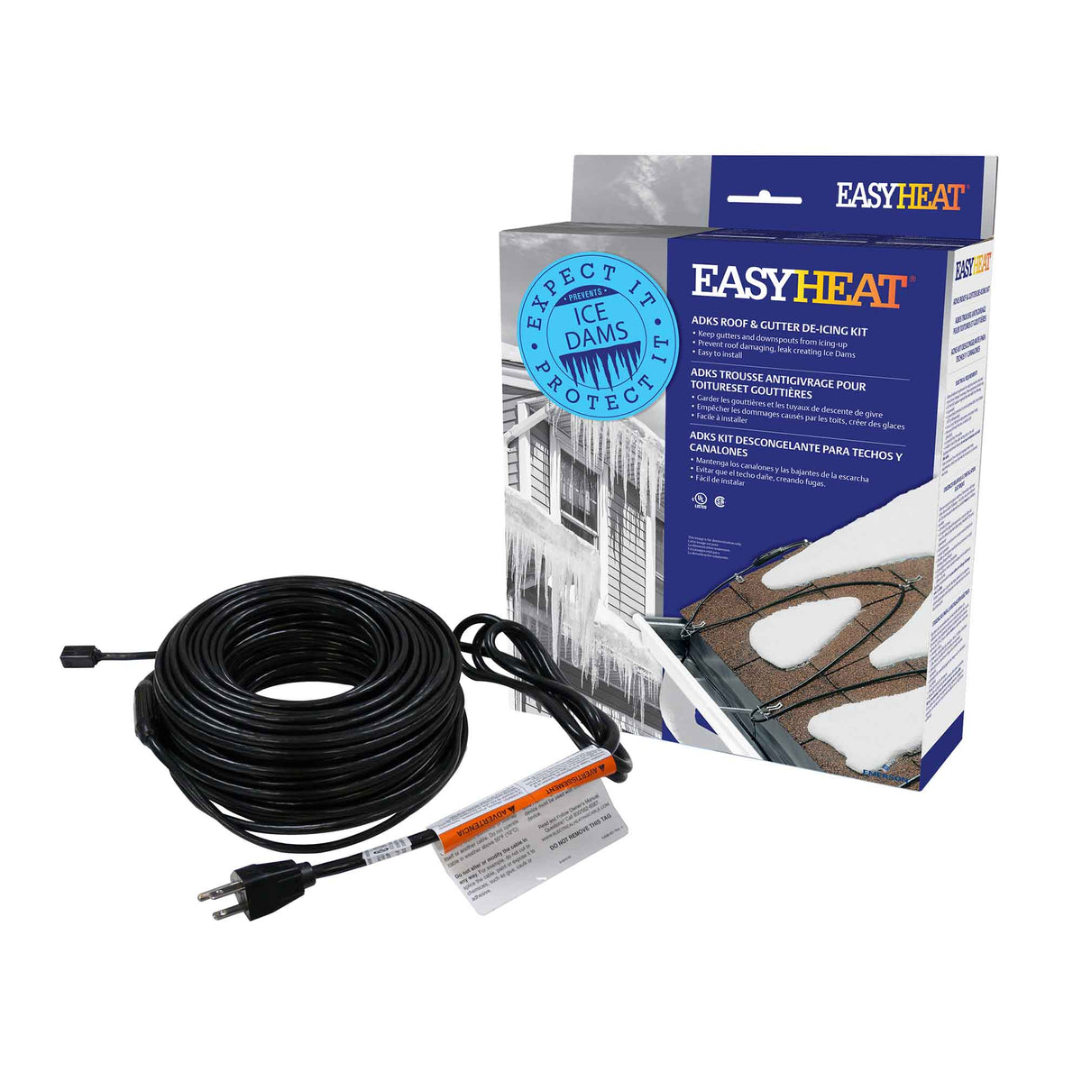 Câble chauffant pour toitures et gouttières, 120'