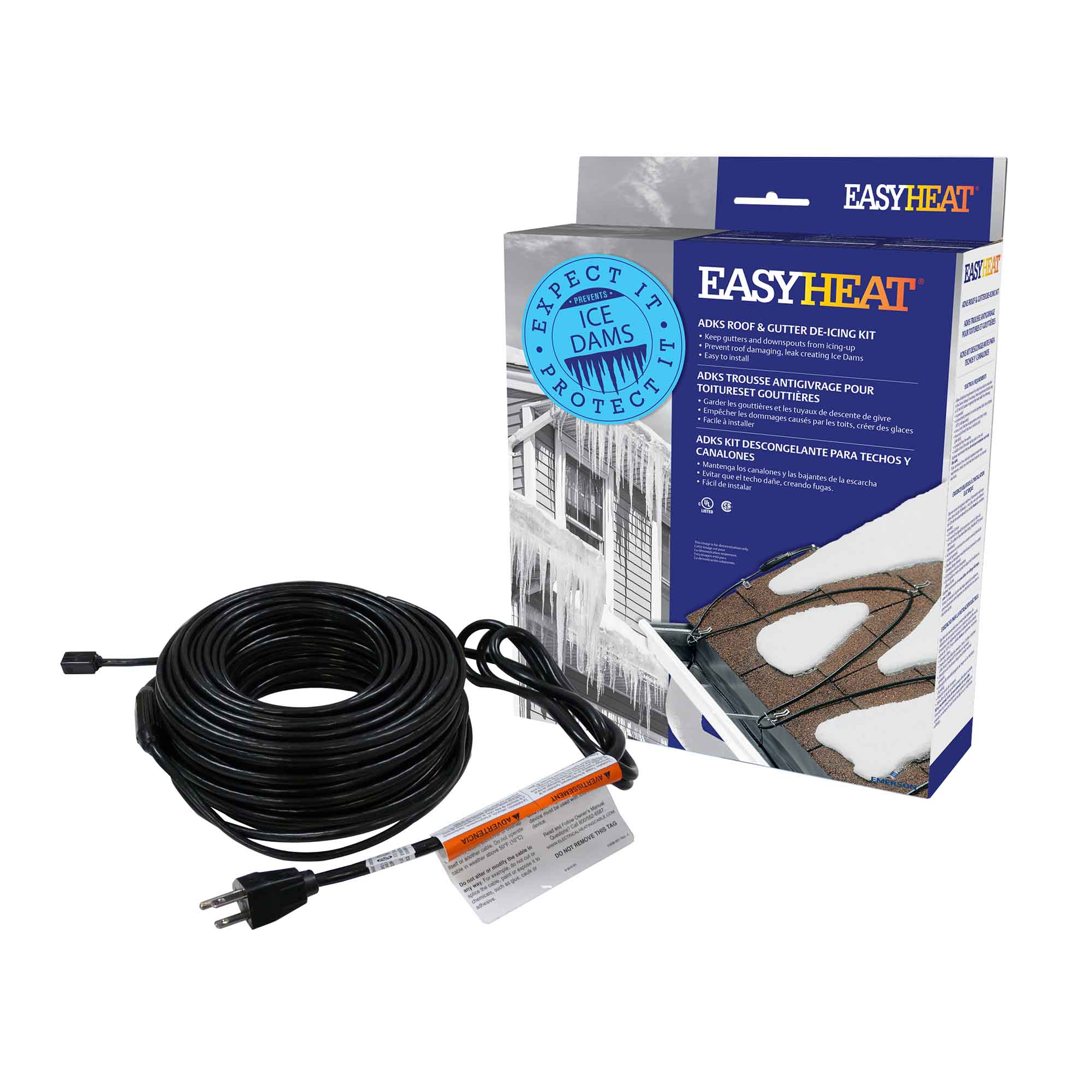 Câble chauffant pour toitures et gouttières, 120'