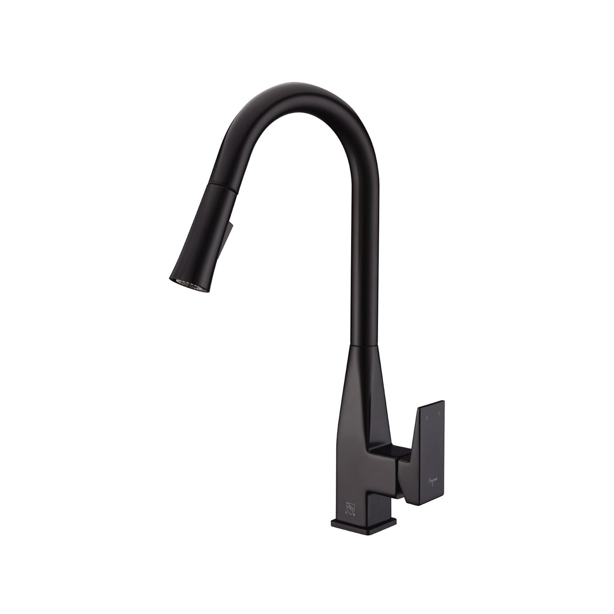 Robinet de cuisine avec bec rétractable à double jet MICA-BK, noir mat