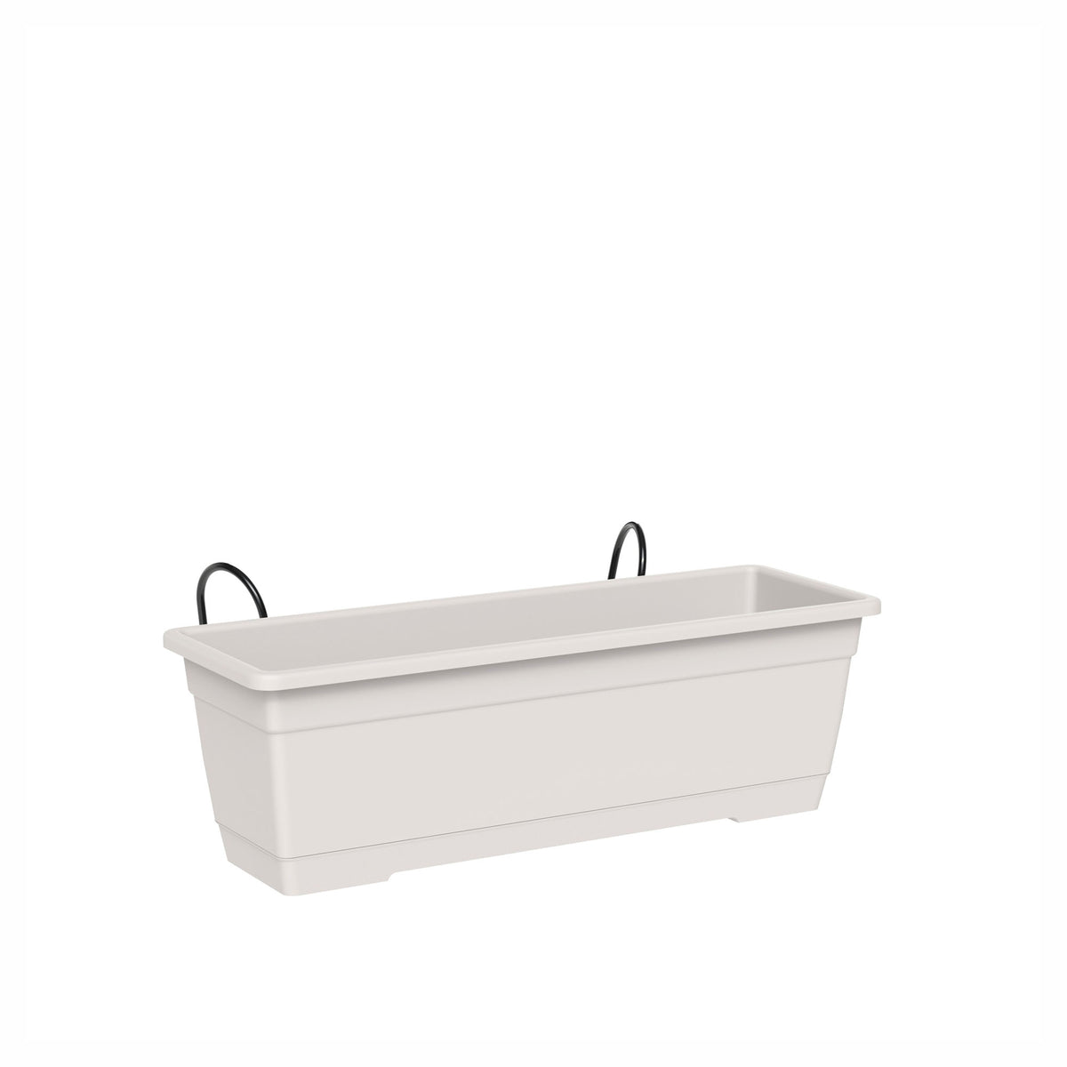 Jardinière de balcon Birka avec supports, 20'' (nuage blanc)