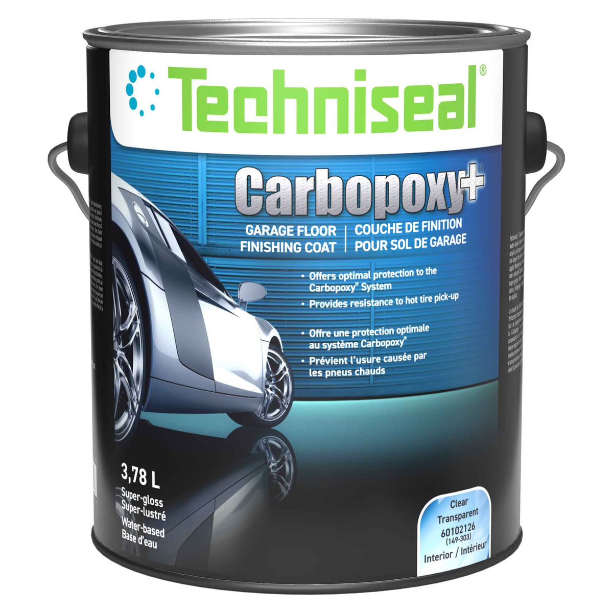 Couche de finition pour sol de garage transparente Carbopoxy +,  3,78 L