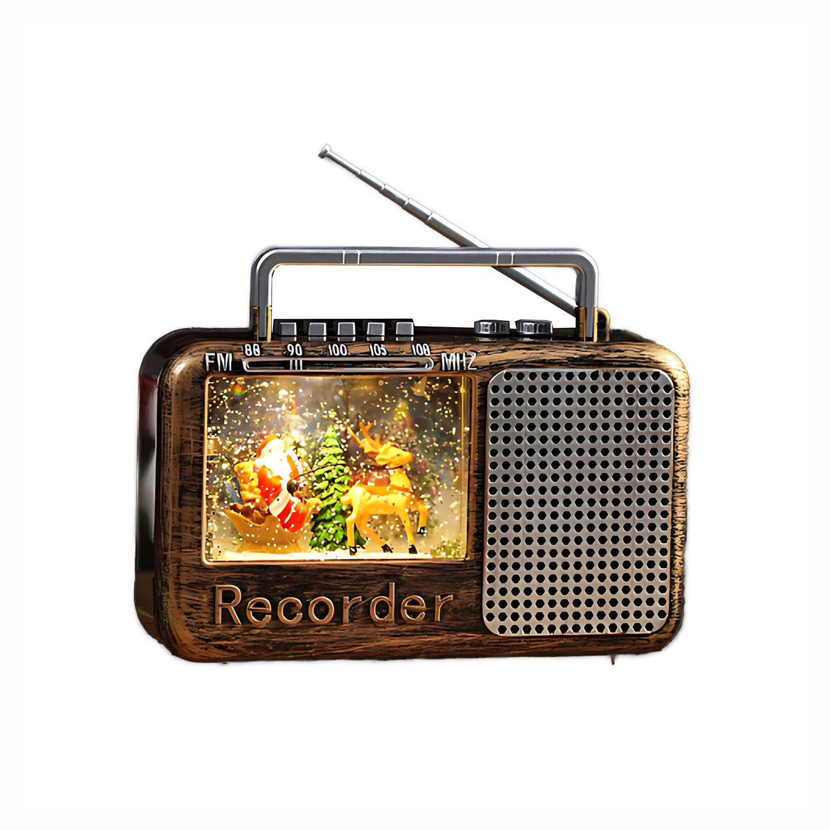 Décoration de radio antique de Noël, 9"