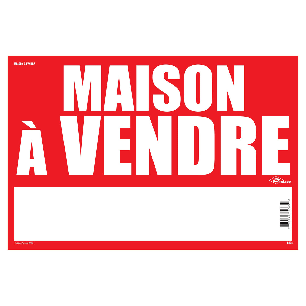 Affiche "Maison à vendre", 16" x 24"