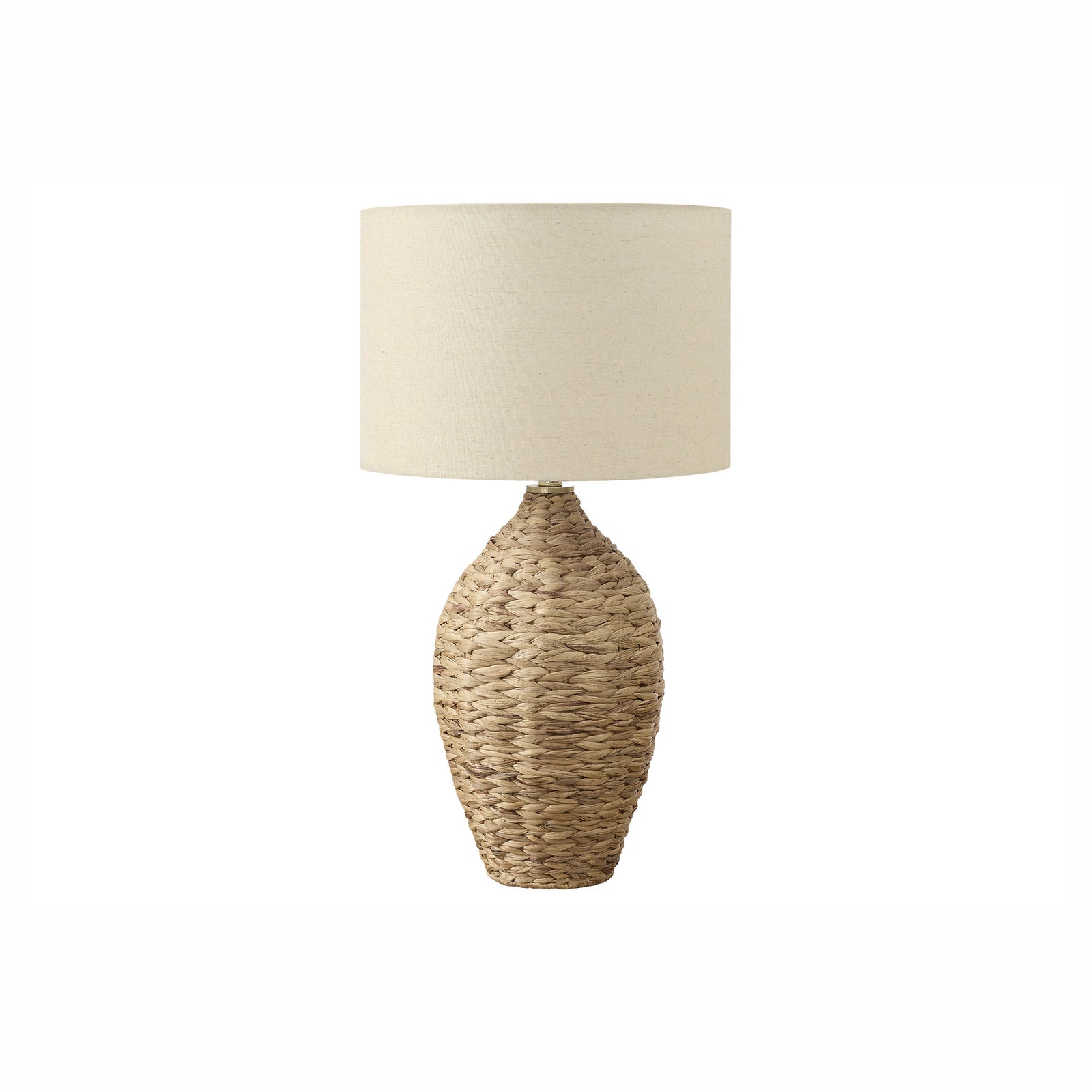 Lampe de table en rotin naturel avec abat-jour beige, 16" x 30"