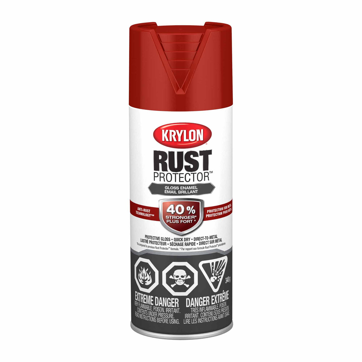 Krylon Rust Protector aérosol émail brillant rouge cerise 340 g