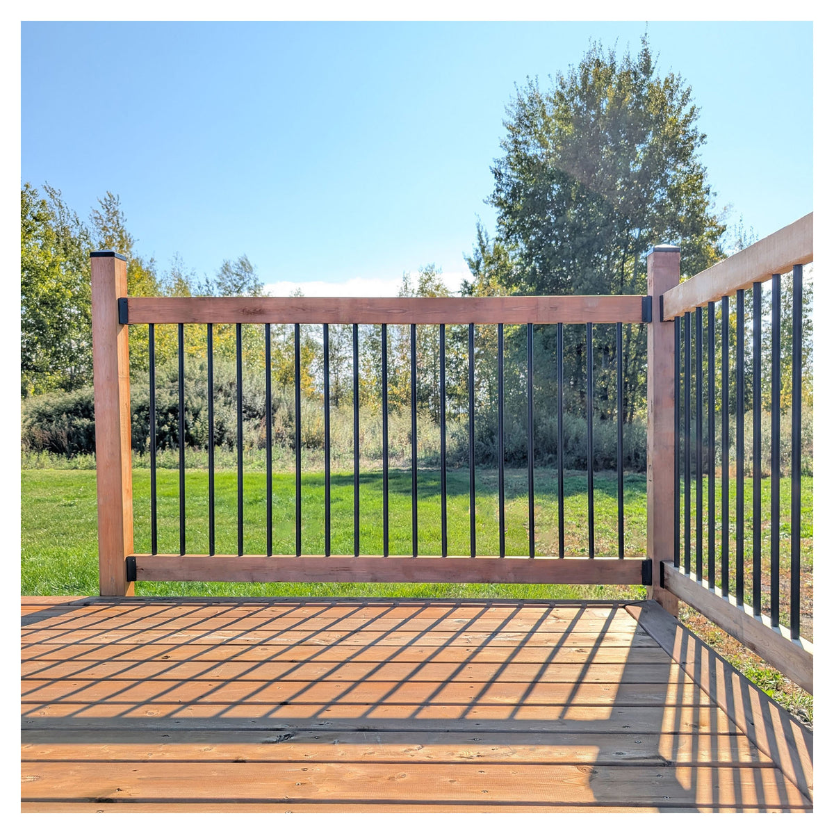 Balustres ronds avec connecteurs en acier noir mat, 26" x 3/4" (10 unités)  