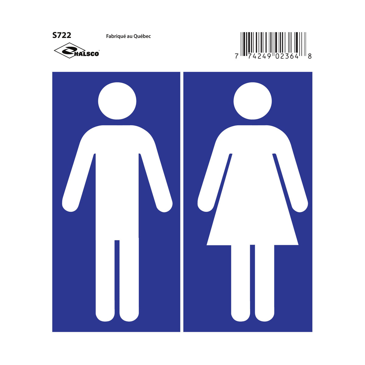 Affiche "Toilettes pour hommes et femmes", 6" x 6"