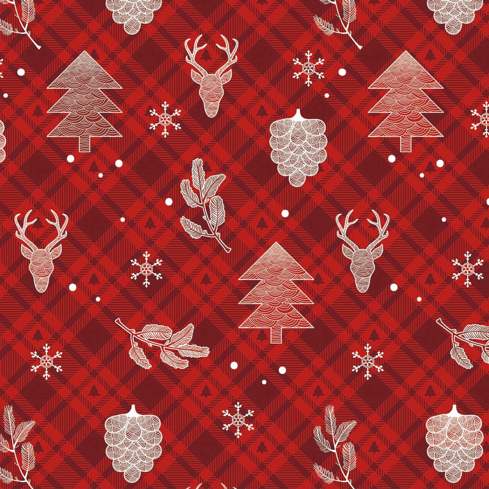 Revêtement de table avec motifs de Noël, 55'' x 65' (vendu au pied linéaire)