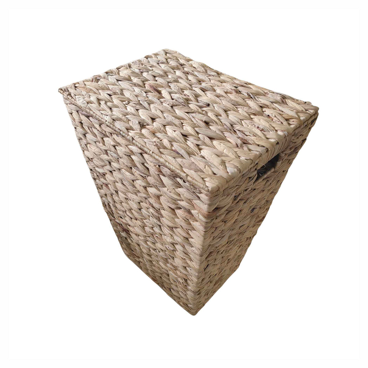 Panier à linge en jacinthe d'eau avec couvert, 15,75" x 11,8" x 21,7"