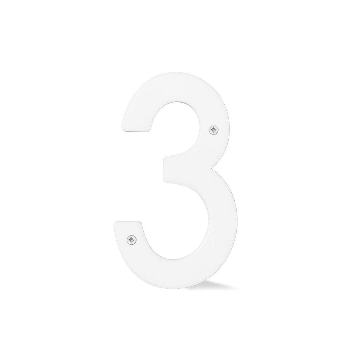 Chiffre percé de 5’’en plexiglas, #3 (blanc)