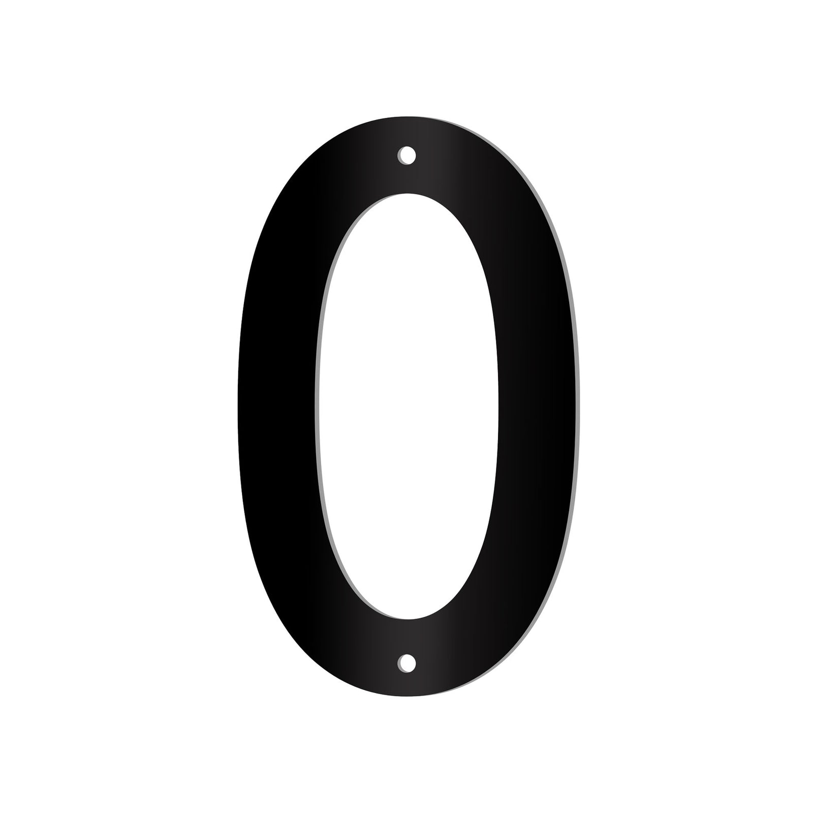 Chiffre percé de 5’’en plexiglas, #0 (noir)