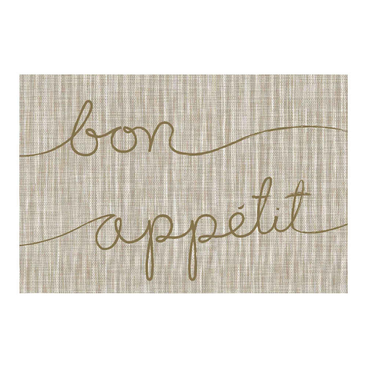 Napperon en textilène avec écriture or &quot;bon appétit&quot;