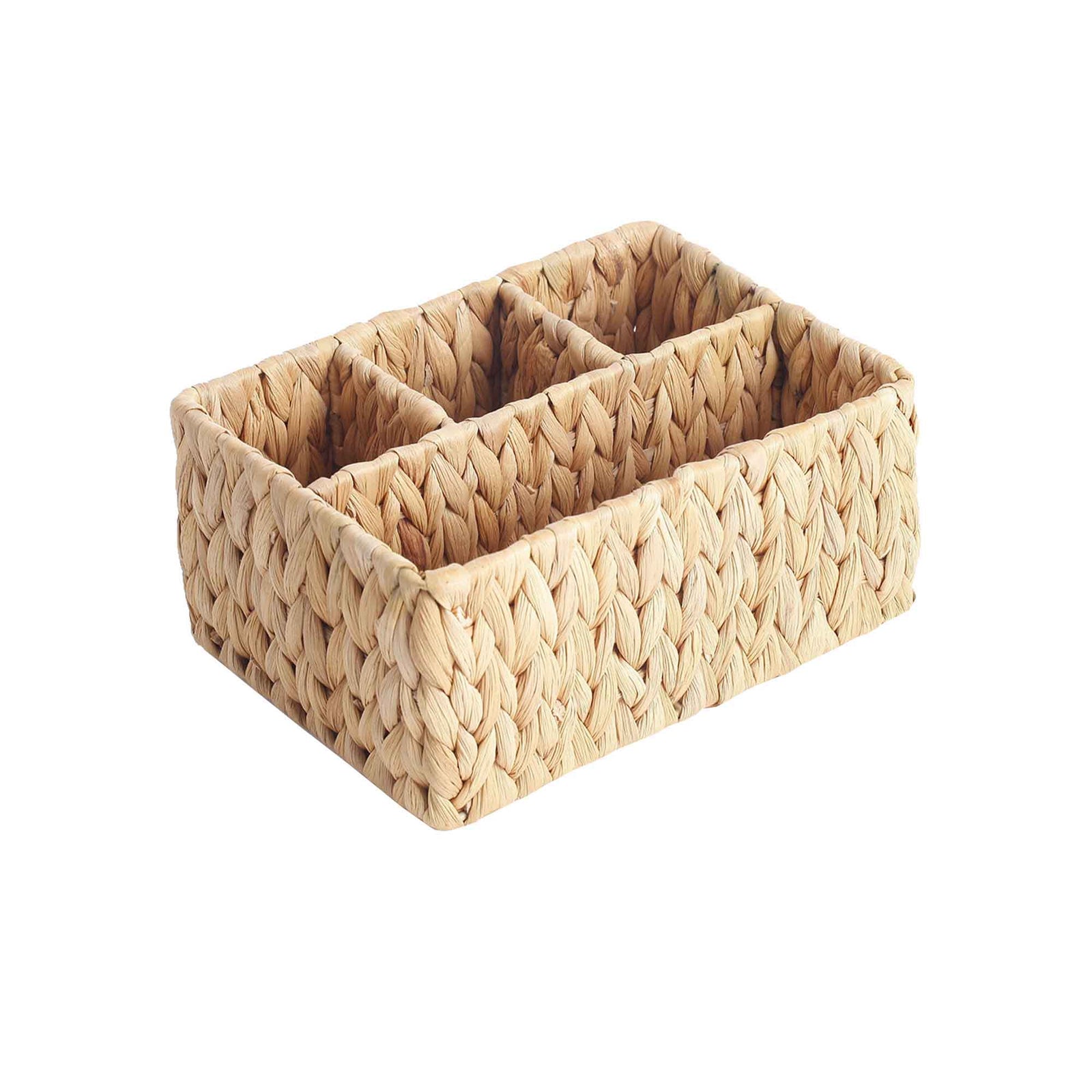 Panier de rangement en jacinthe d'eau à 4 sections