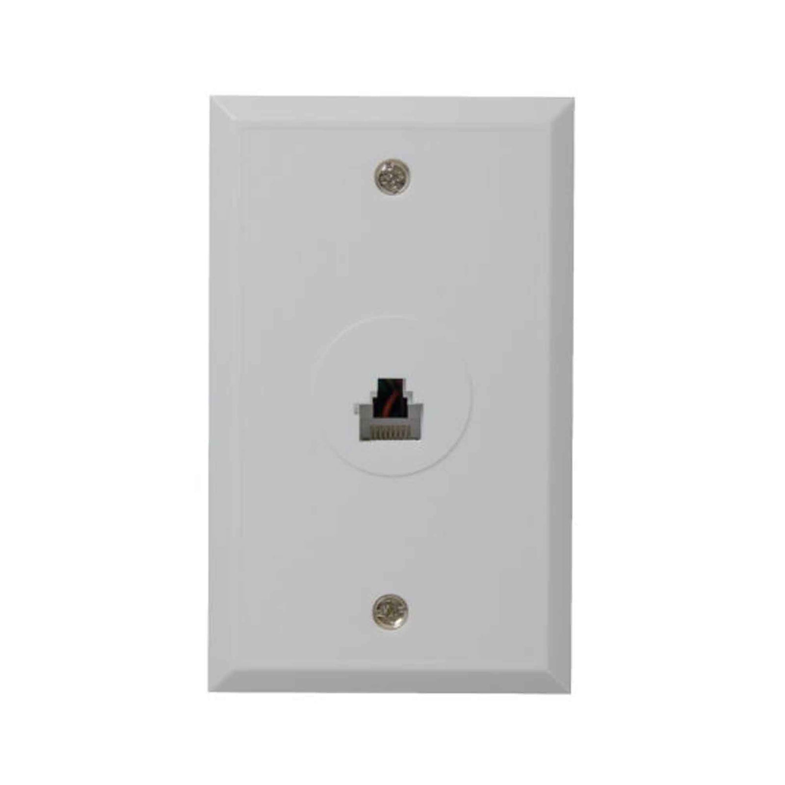 Plaque murale simple RJ45, blanche