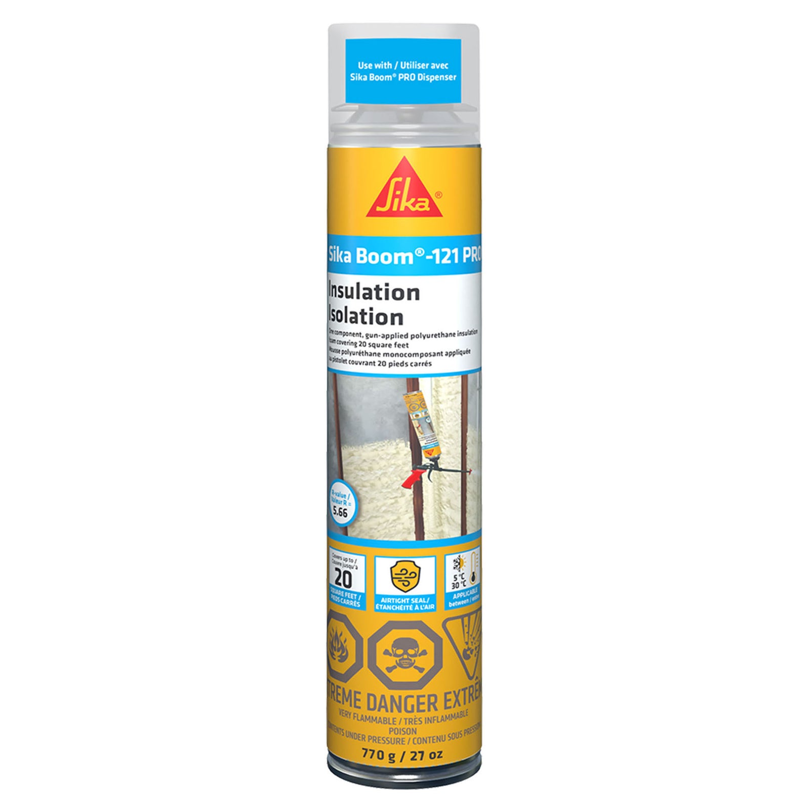Mousse polyuréthane d'isolation Sikaboom - 121 PRO, 770 g