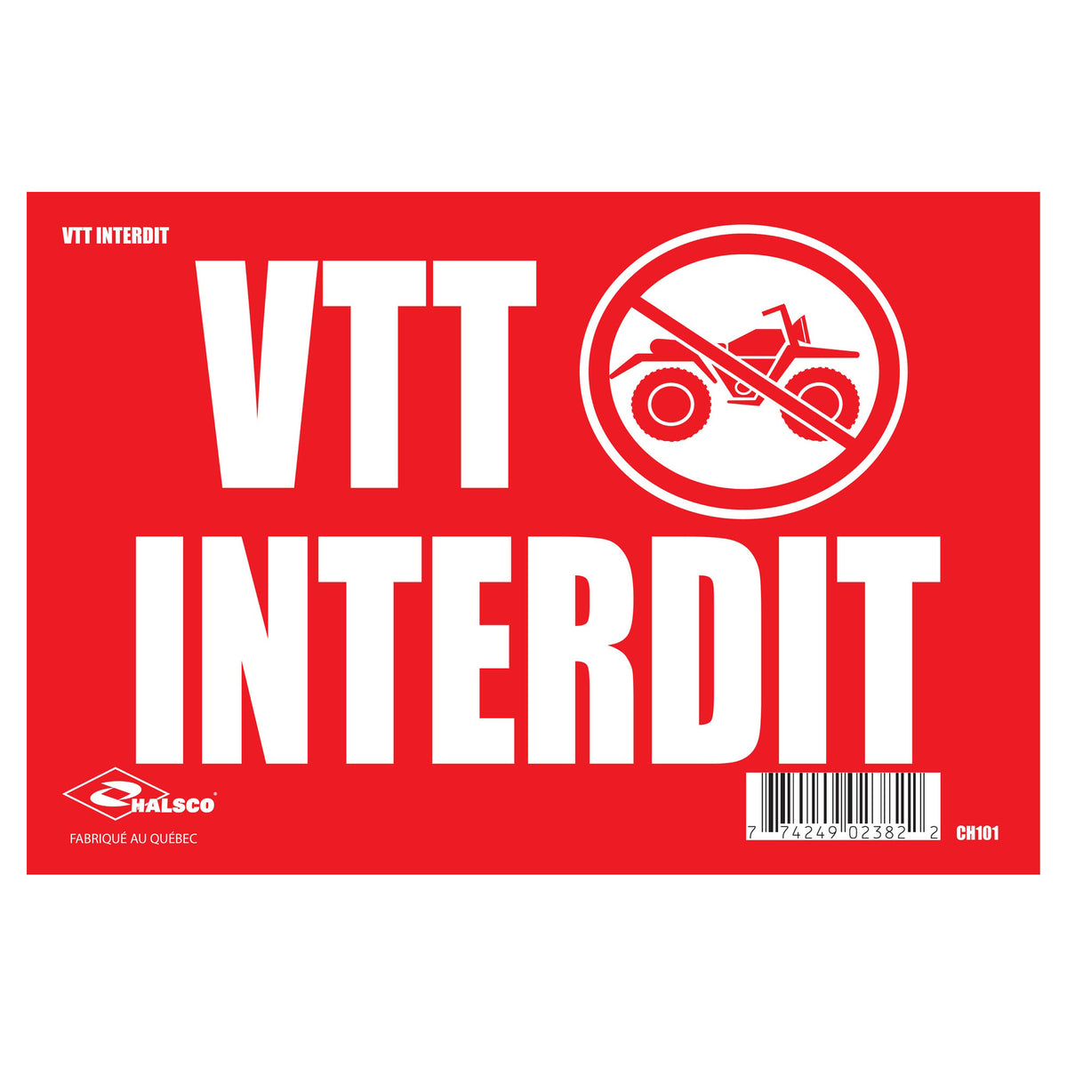 Affiche "VTT interdit", 8" x 12"