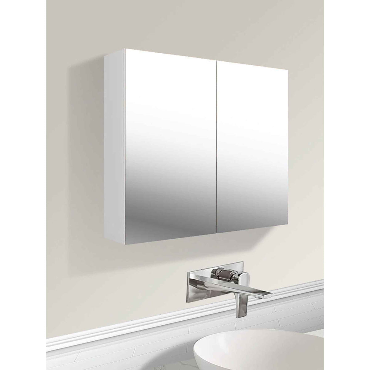 Pharmacie murale à cadrage blanc avec 2 portes, 35,4'' x 29,5'' x 5,9''