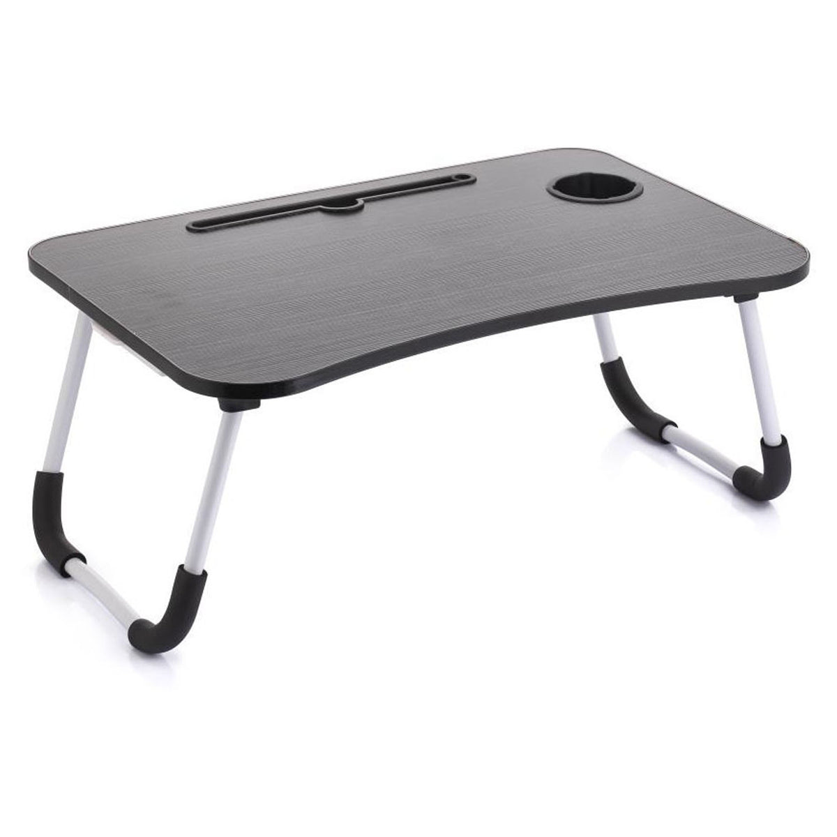 Plateau de lit pliant en MDF, noir