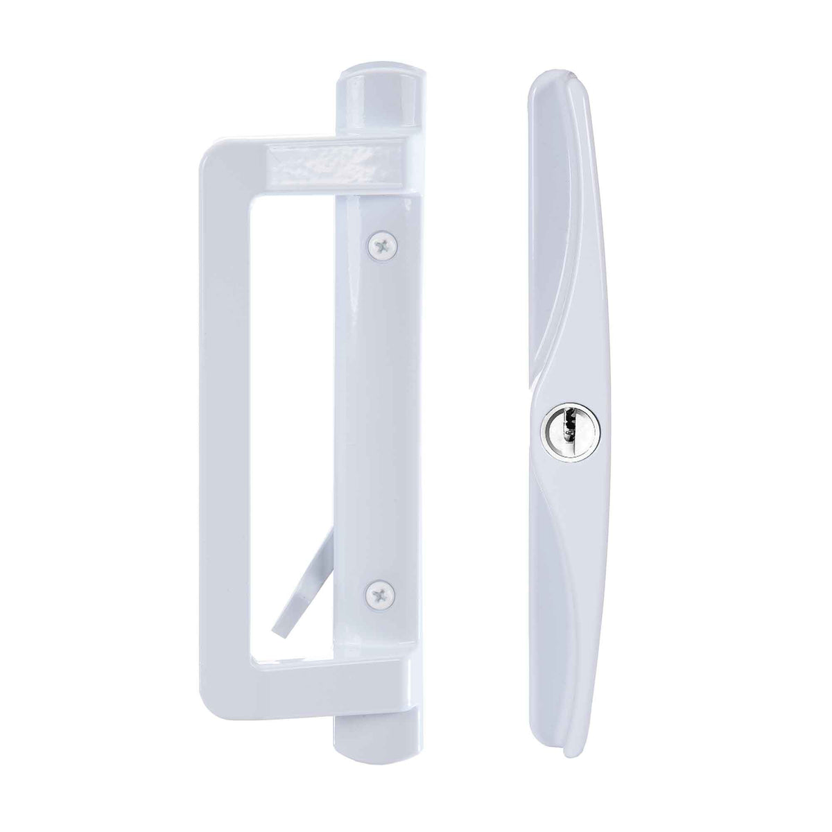 Poignée de porte patio 540 avec serrure à clé, blanc bleu