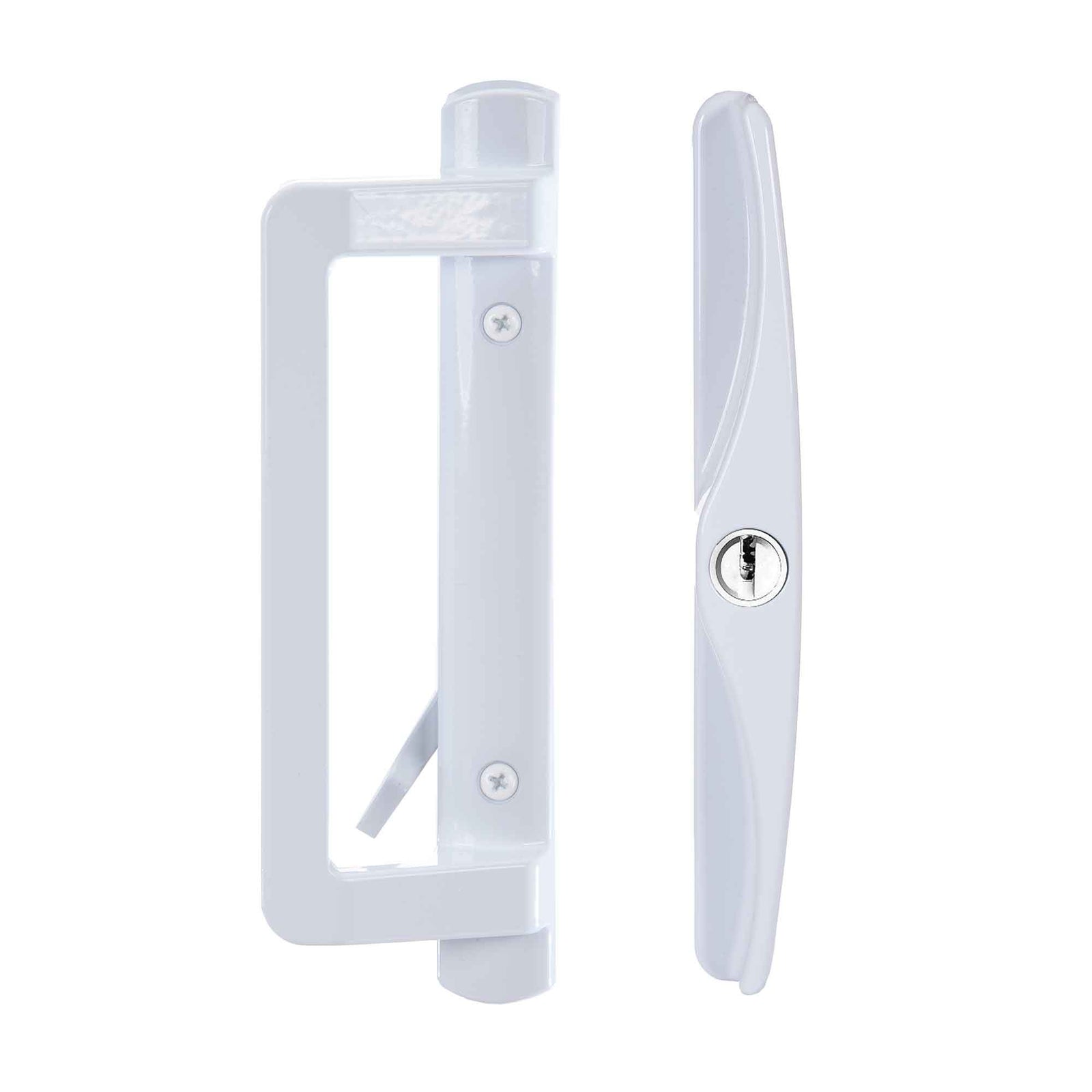 Poignée de porte patio 540 avec serrure à clé, blanc bleu