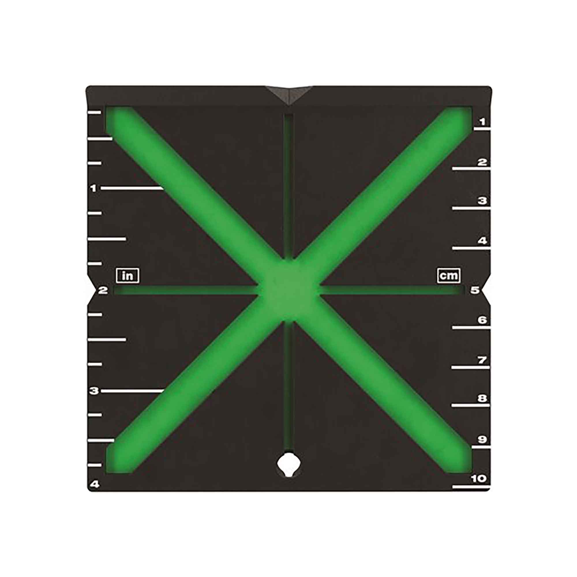Cible d’alignement de laser réactive, incréments de 1/4'' et 1 cm