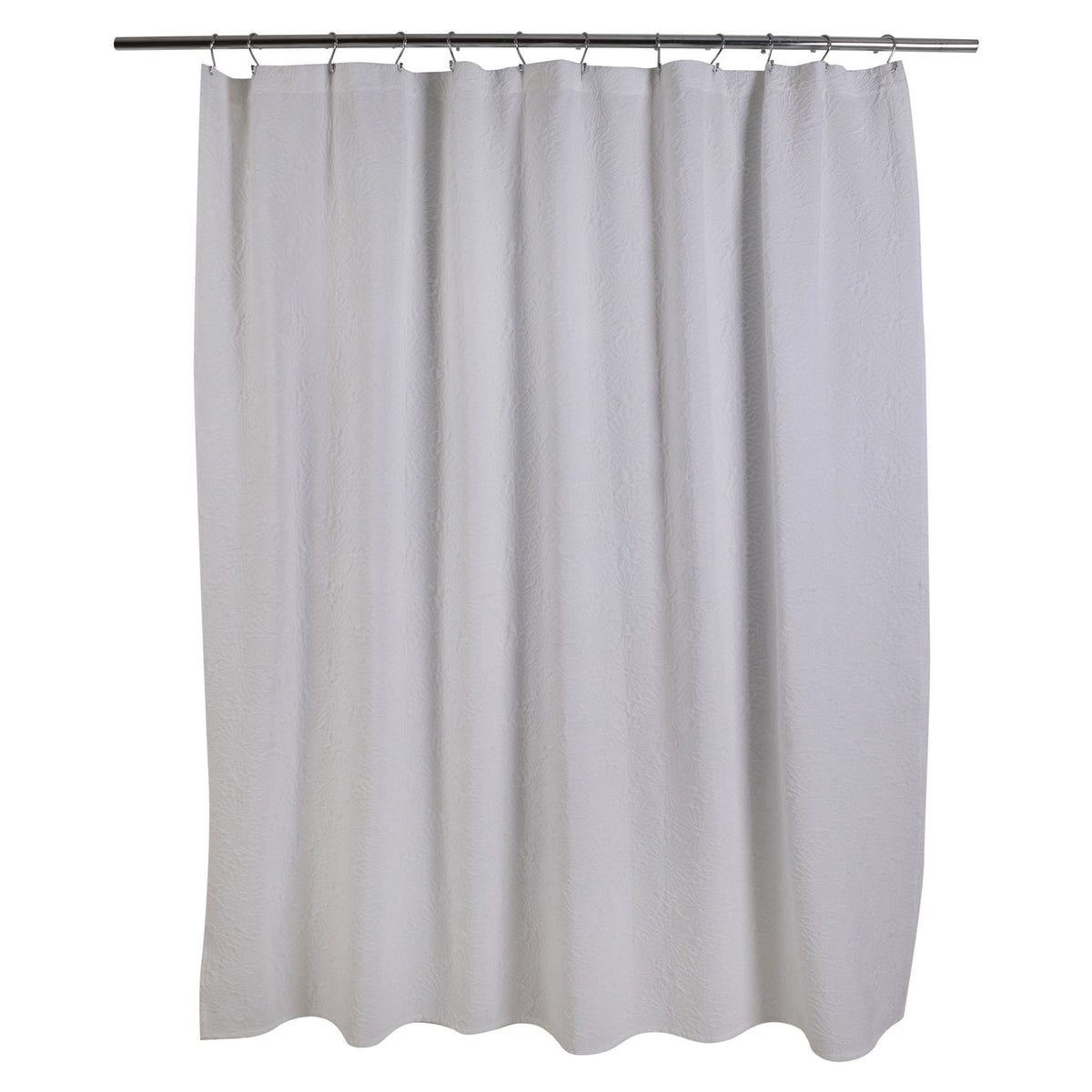 Rideau de douche Rivieria à motif floral en relief, 71" x 71" (blanc)
