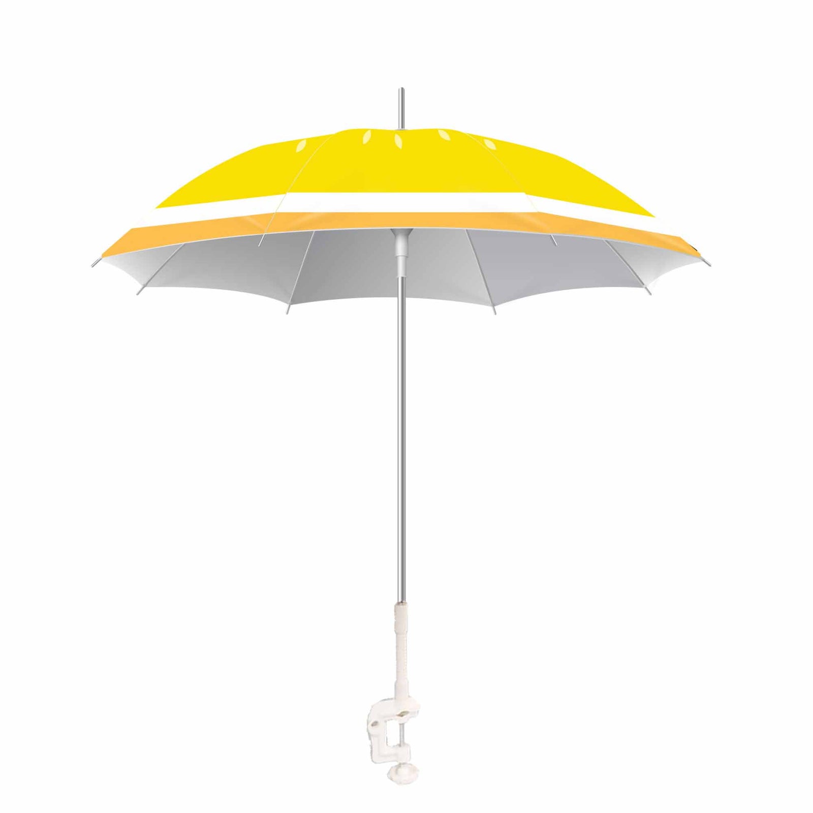 Parasol pour chaise avec pince de 36" x 26", jaune
