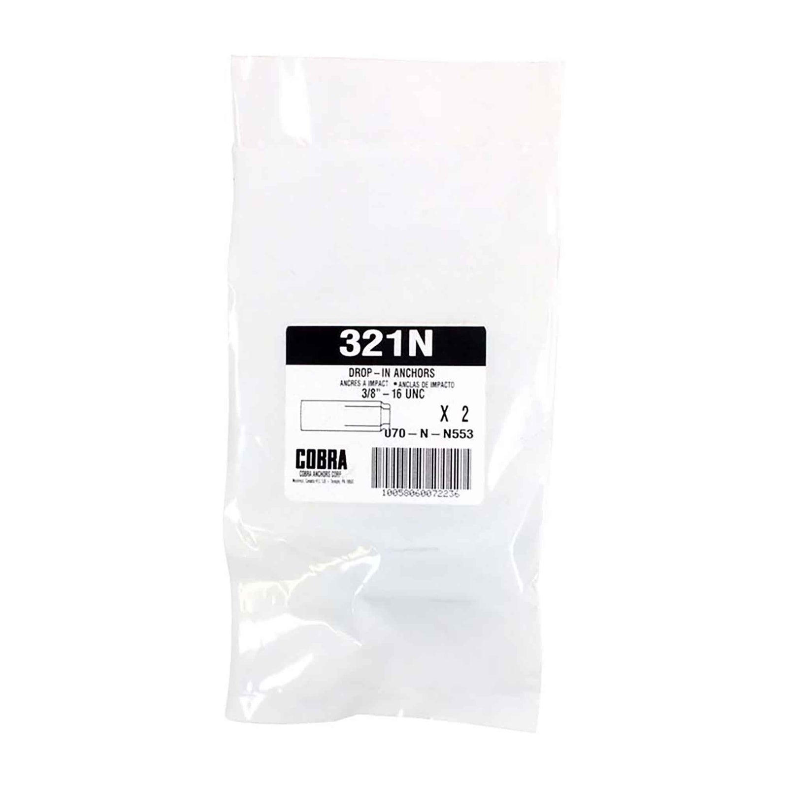Ancrages à impact de 3/8"- 16 UNC, 2 unités