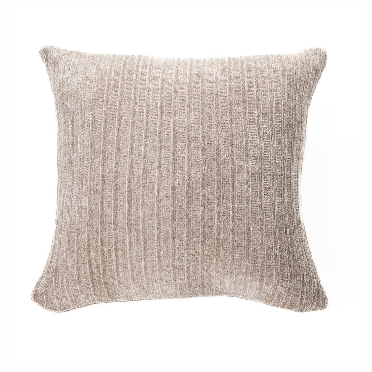 Coussin européen Hippy en chenille, 20" x 20" (taupe)