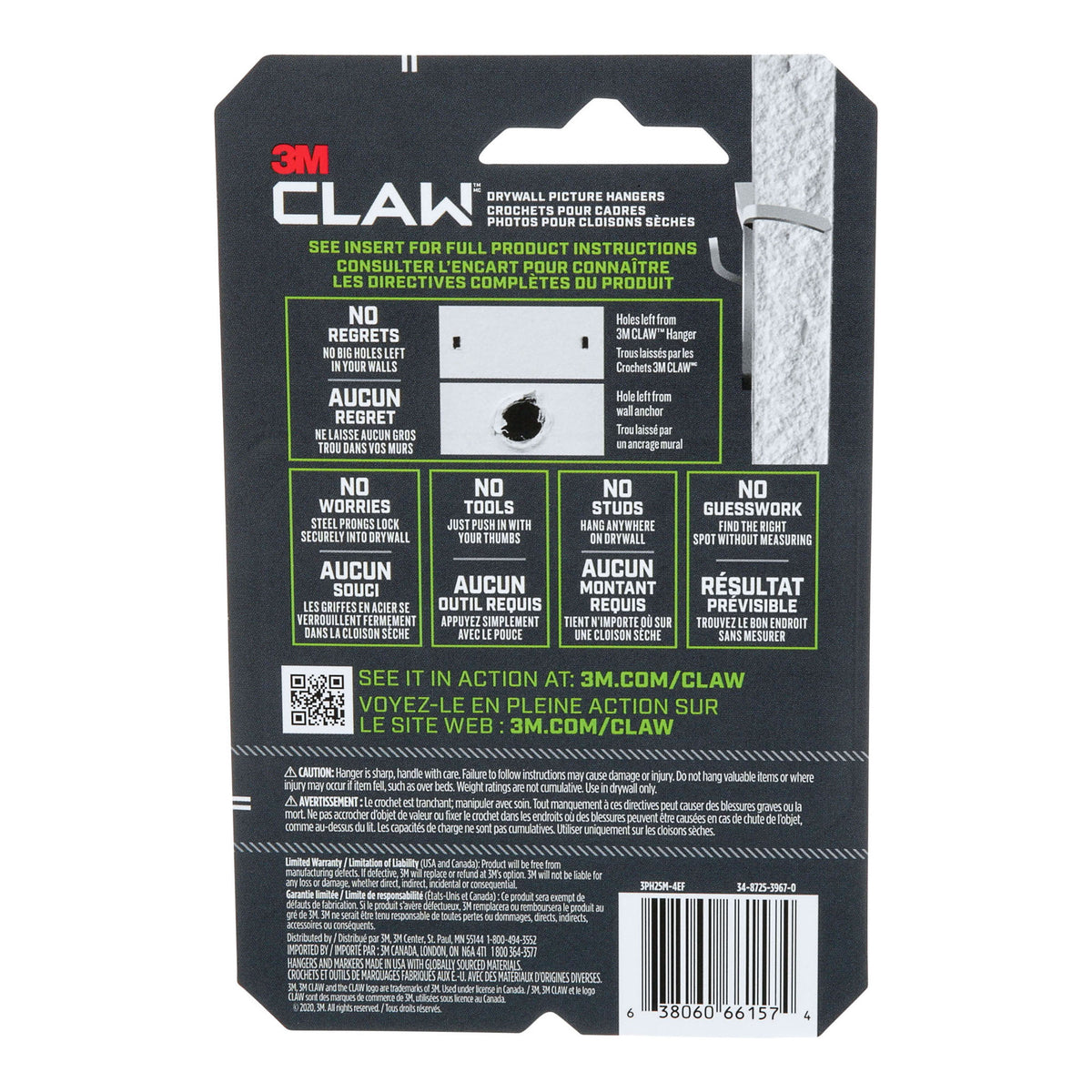 Crochet CLAW pour cadres pour cloisons sèches, 11 kg (4 pièces)