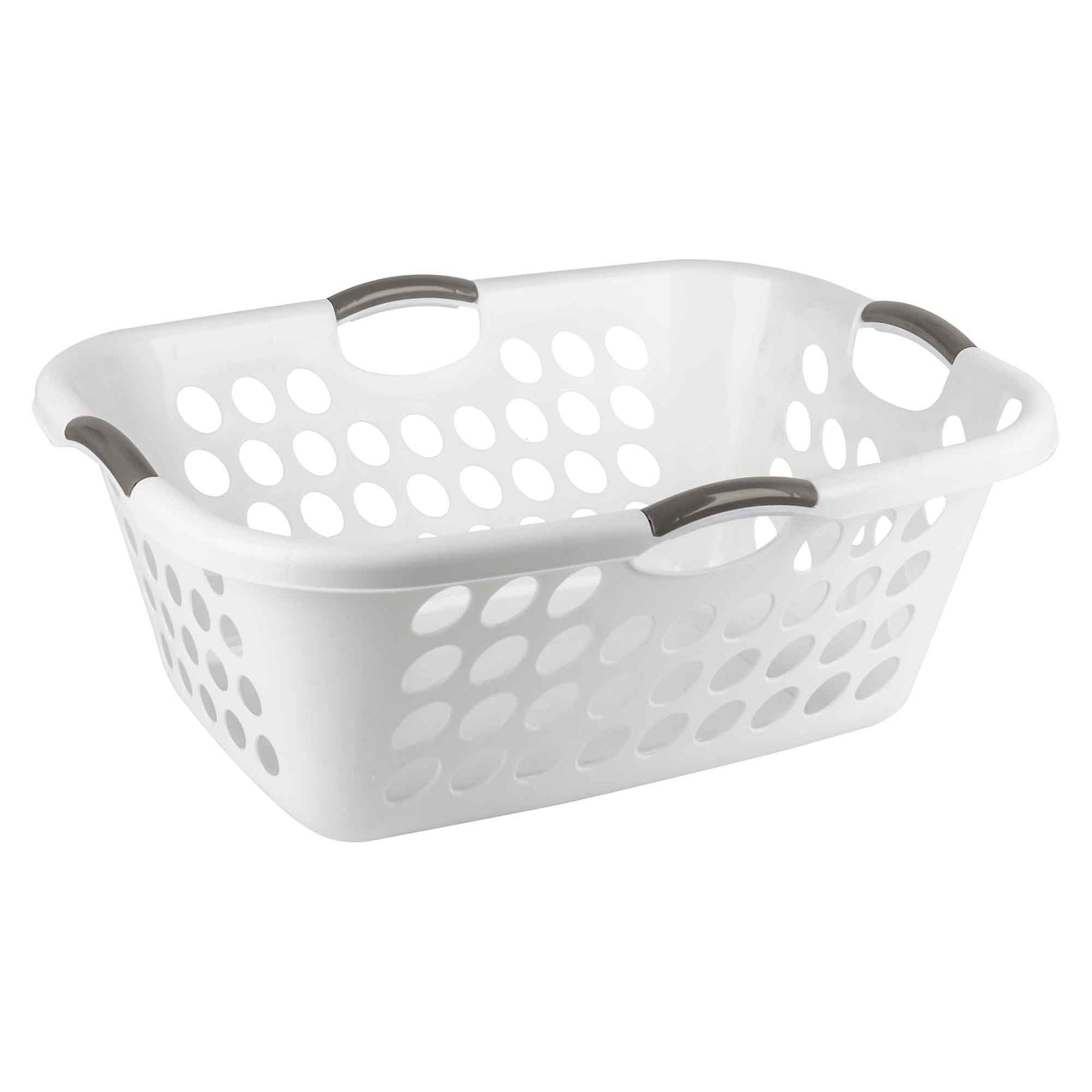 Panier à linge rectangulaire en plastique blanc, 52 L