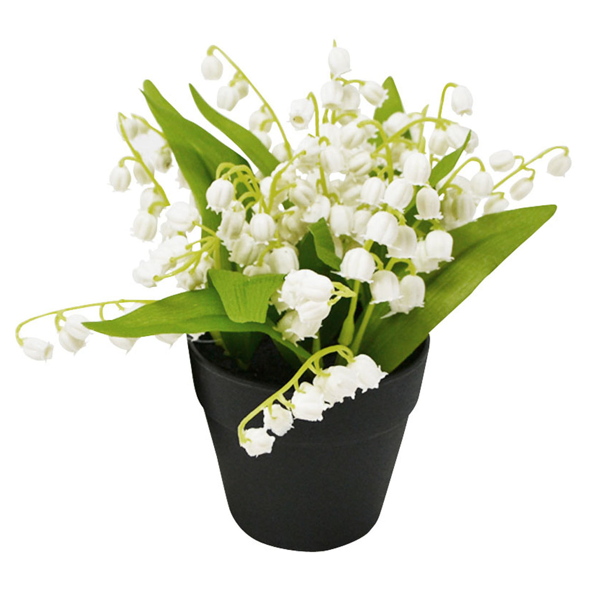 Muguet artificiel en pot, 8" x 7"