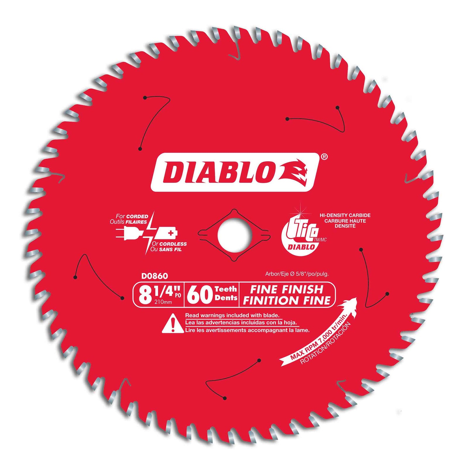 Lame de finition pour le bois, 8-1/4'' x 60 dents