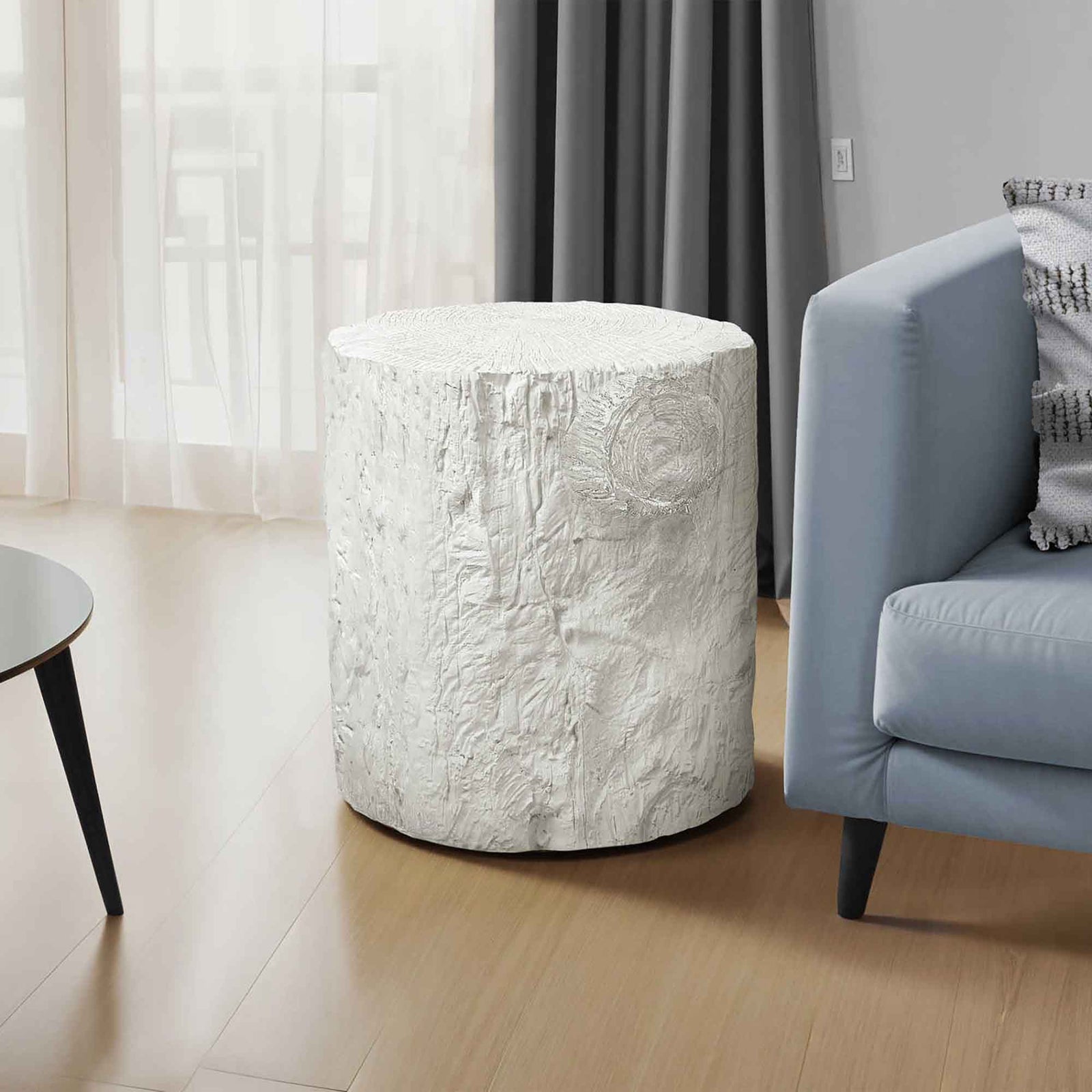 Table d'appoint souche d'arbre, 24,75'' (blanc)