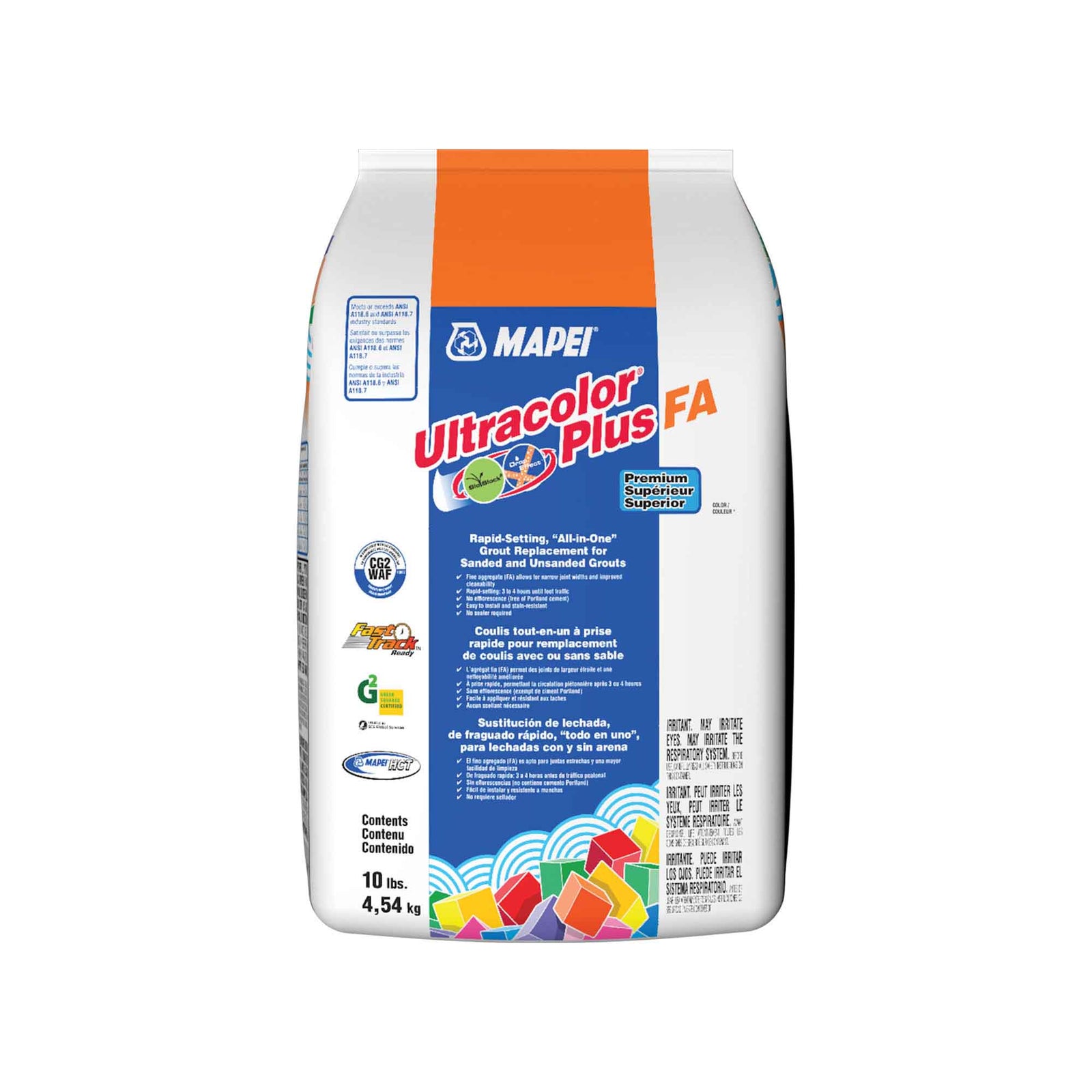 Coulis tout-en-un à prise rapide pour remplacement de coulis avec ou sans sable Ultracolor Plus FA de 10 lb, caryer #111