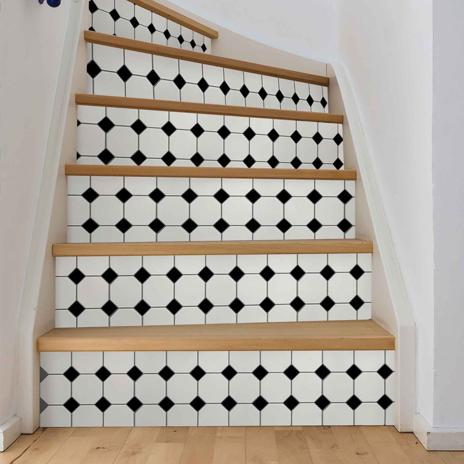 Dosseret ''peler et coller'' avec motif Tetra noir et blanc, 4 unités