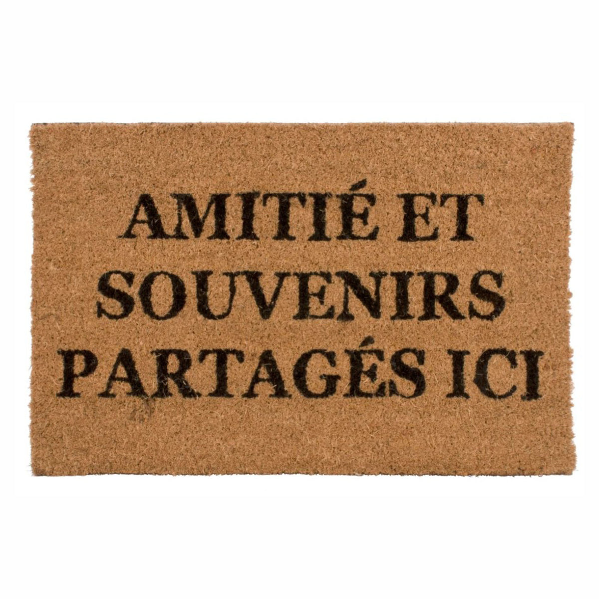 Paillasson en coco "AMITIÉ ET SOUVENIRS PARTAGÉS ICI", 16" x 24"
