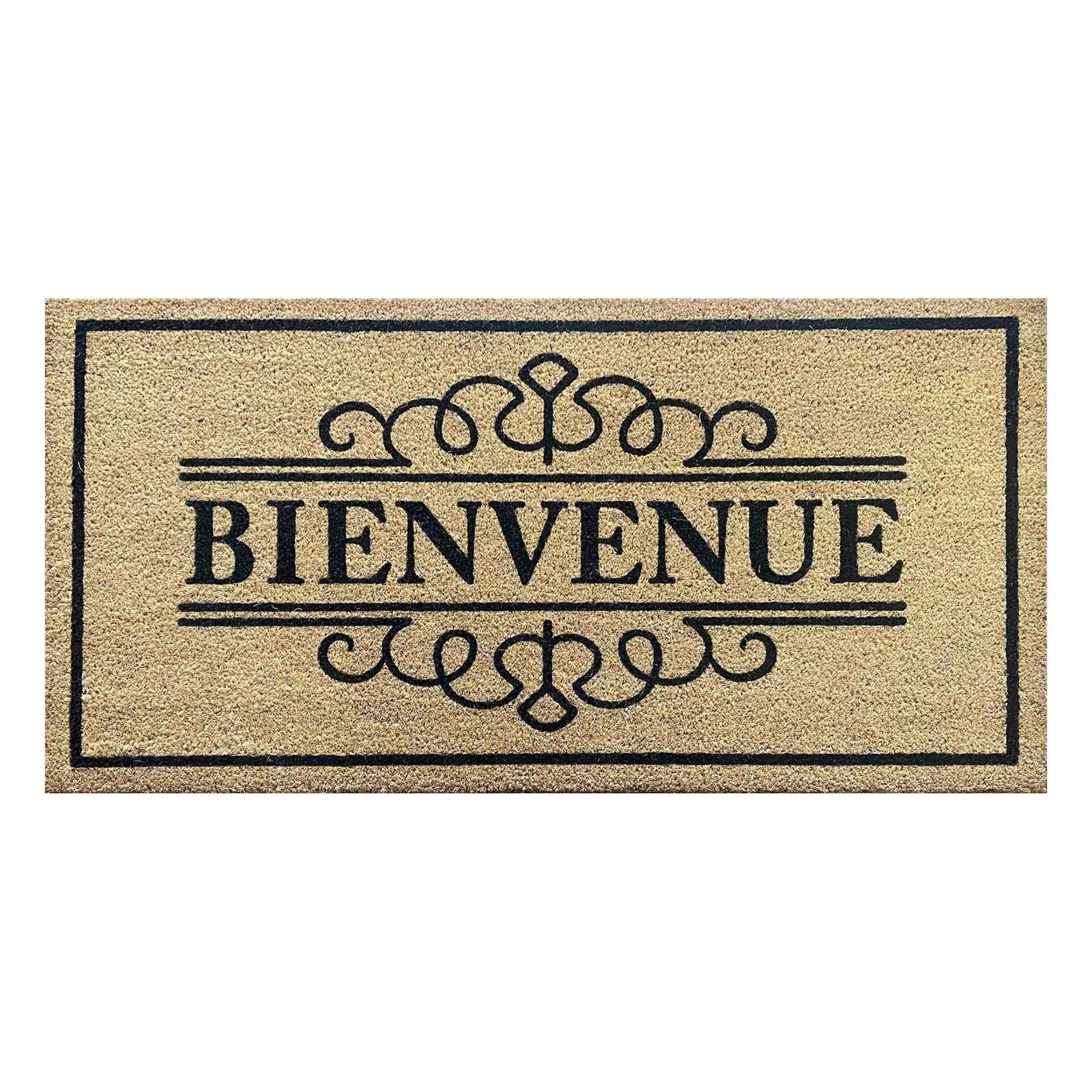 Paillasson en coco avec inscription "Bienvenue", 20" x 40" 