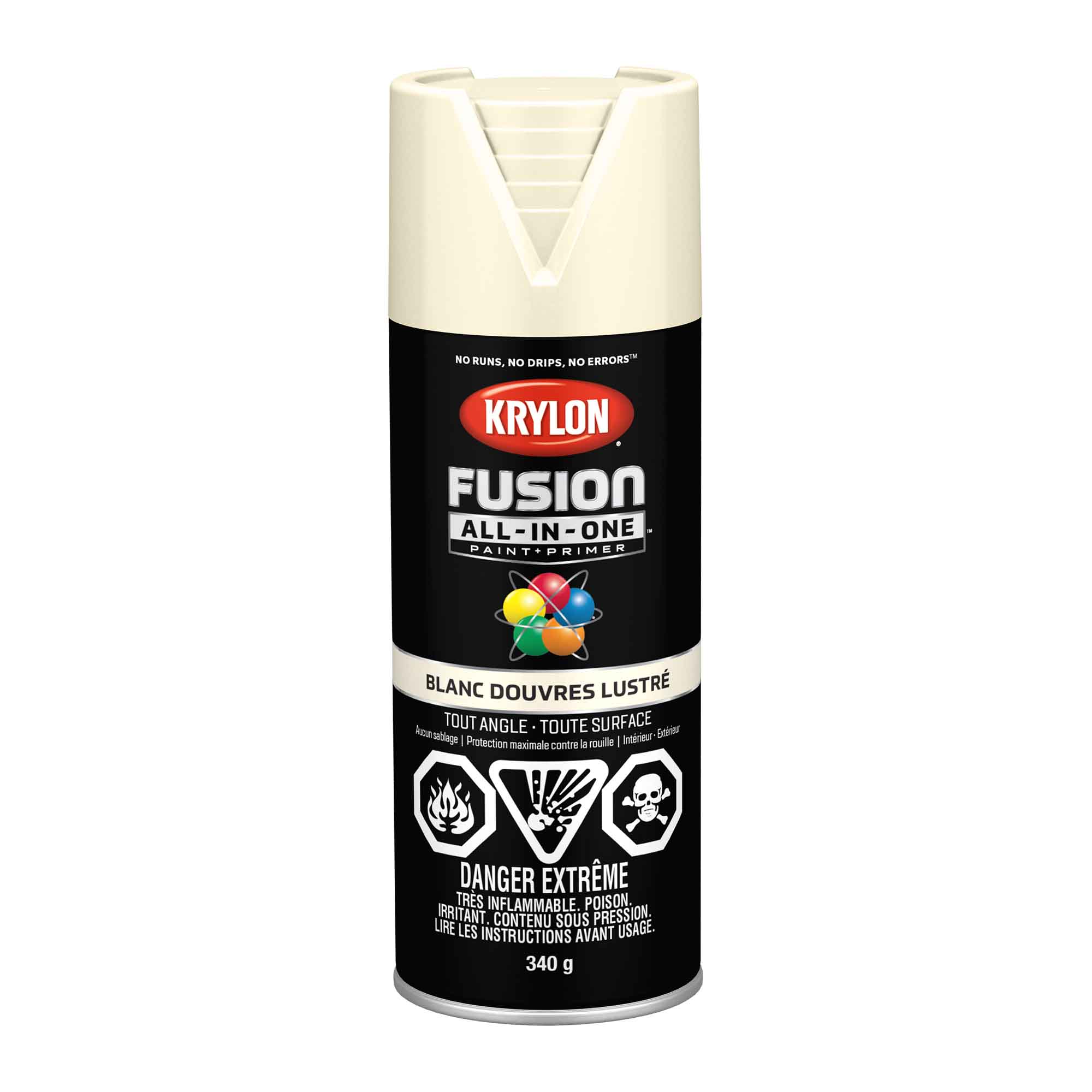 Krylon Fusion All-In-One aérosol blanc Douvres lustré, 340 g