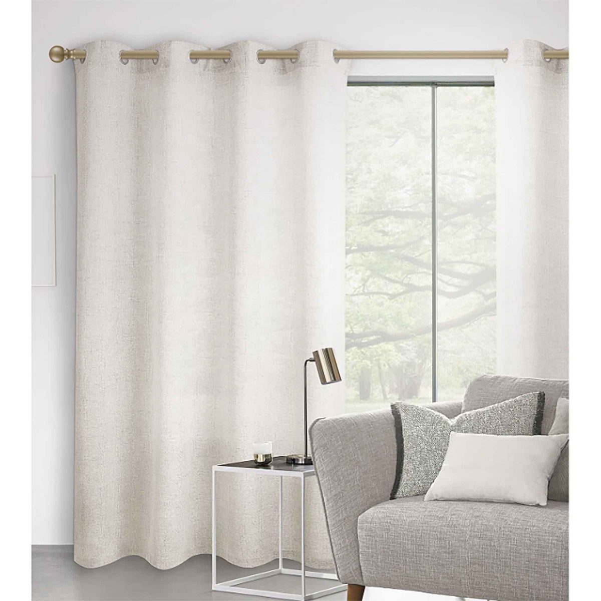 Panneau de rideau d'aspect lin tissé, 54'' x 84'' (naturel)