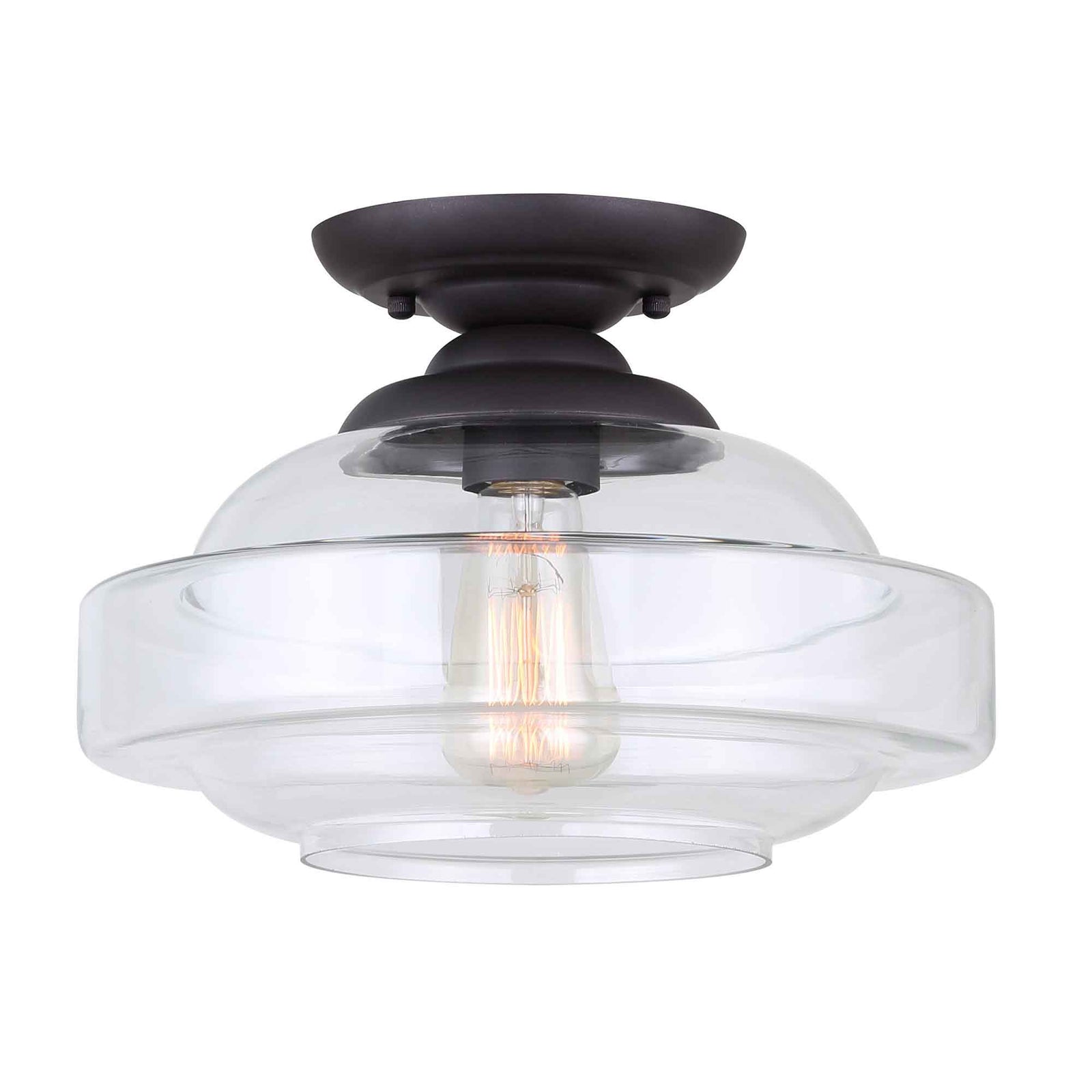 Plafonnier Chicago à 1 lumière, bronze huilé