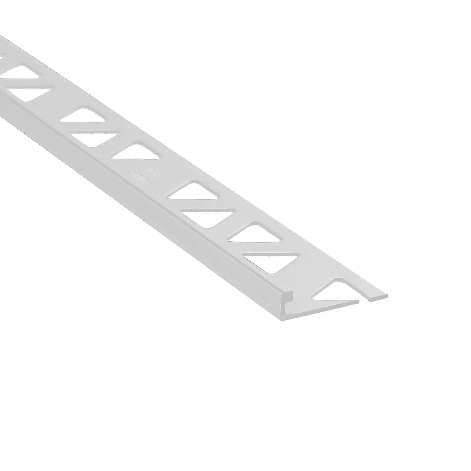 Bordure de carrelage plate en aluminium anodisé blanc, 1/4" x 8'
